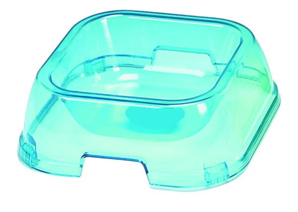 Gamelle en plastique transparent pour chiens bleu