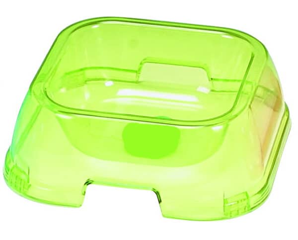 Gamelle en plastique transparent pour chiens vert
