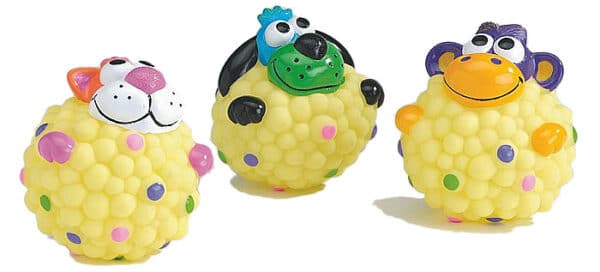 Balle amusante avec tete d'animal en vinyle