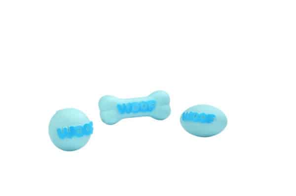 Trio de jouets Woof en vinyle pour chiots - Beeztees