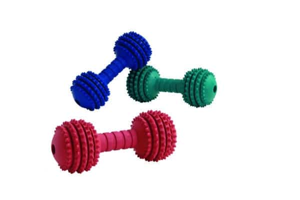 Haltere en caoutchouc pour l'entretien dentaire des chiens 20 x 8 cm