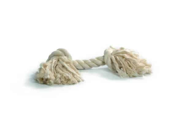 Haltère en coton blanc, pour chiens petit - 32 cm - 125 g