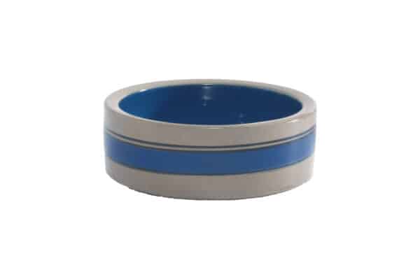 Gamelle en céramique à bandes bleues, pour chiens 12.5 cm - 0.5 l - Beeztees