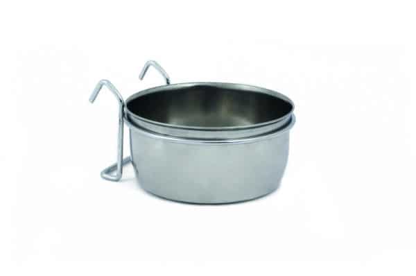 Mangeoire, gamelle en inox avec support, pour chiens, rongeurs et furets 12.5 cm - 0.6 l