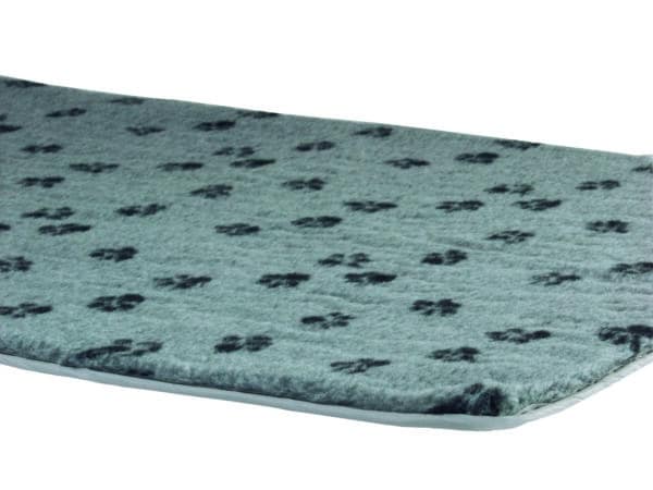 Tapis thermique à motif pattes avec bord ourlé, pour chiens gris 100 x 75 cm
