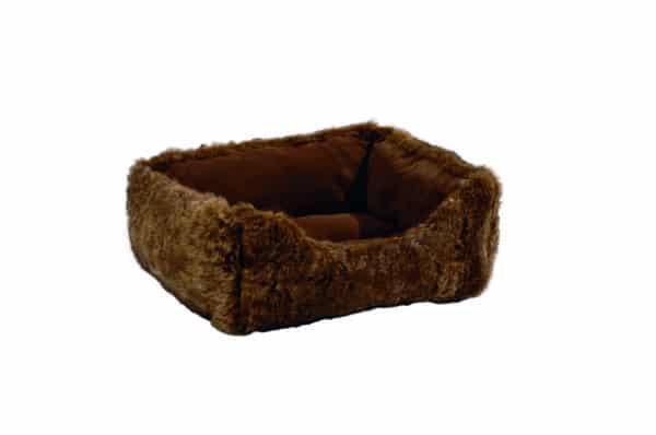 Panier, corbeille Cuddle en polar ultra doux, pour chiens brun 80 x 70 x 22 cm