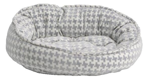 Panier, corbeille Love gris et blanc pour chiots