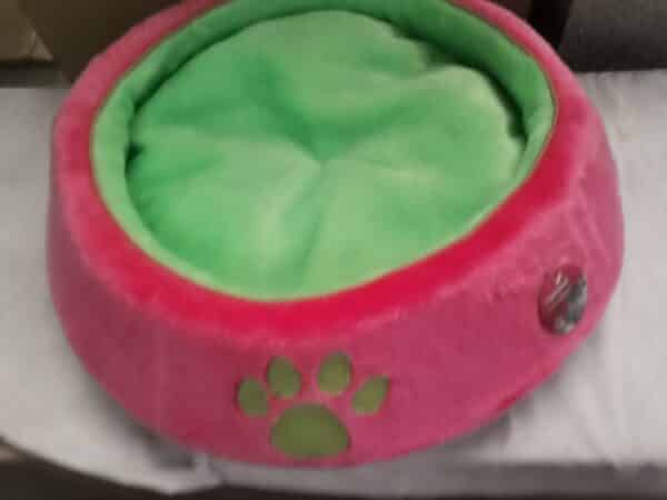 Panier rond Retro Lounge en peluche, pour chats