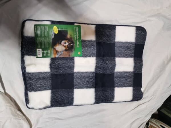 Tapis de cage à carreaux avec ourlet, pour chiens 109 x 69 cm