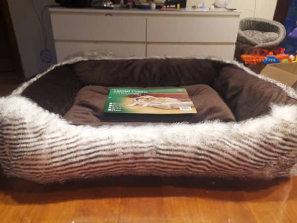 Panier en polar rayé taille moyenne