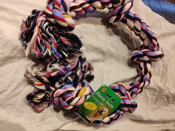 Corde en coton à 5noeuds . Poids 1 kg